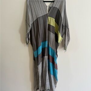 Lemlem Gray and Blue Maxi Dress
